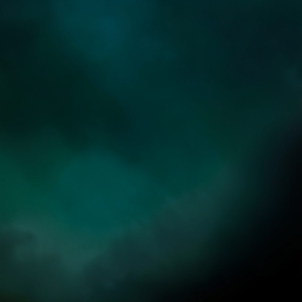 Deep teal and black gradient with faint mist, somber and contemplative atmosphere